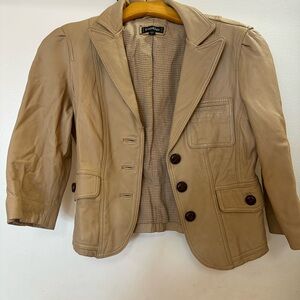 Bebe Beige Leather Jacket
